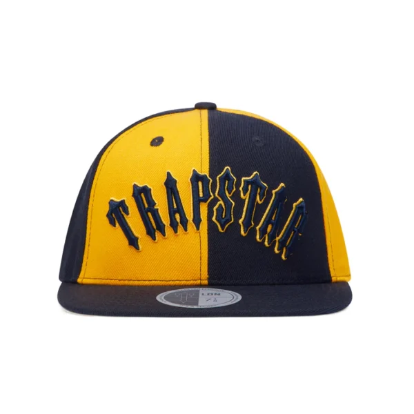 Cappello Trapstar Irongate ad arco aderente – Blu scuro-Giallo